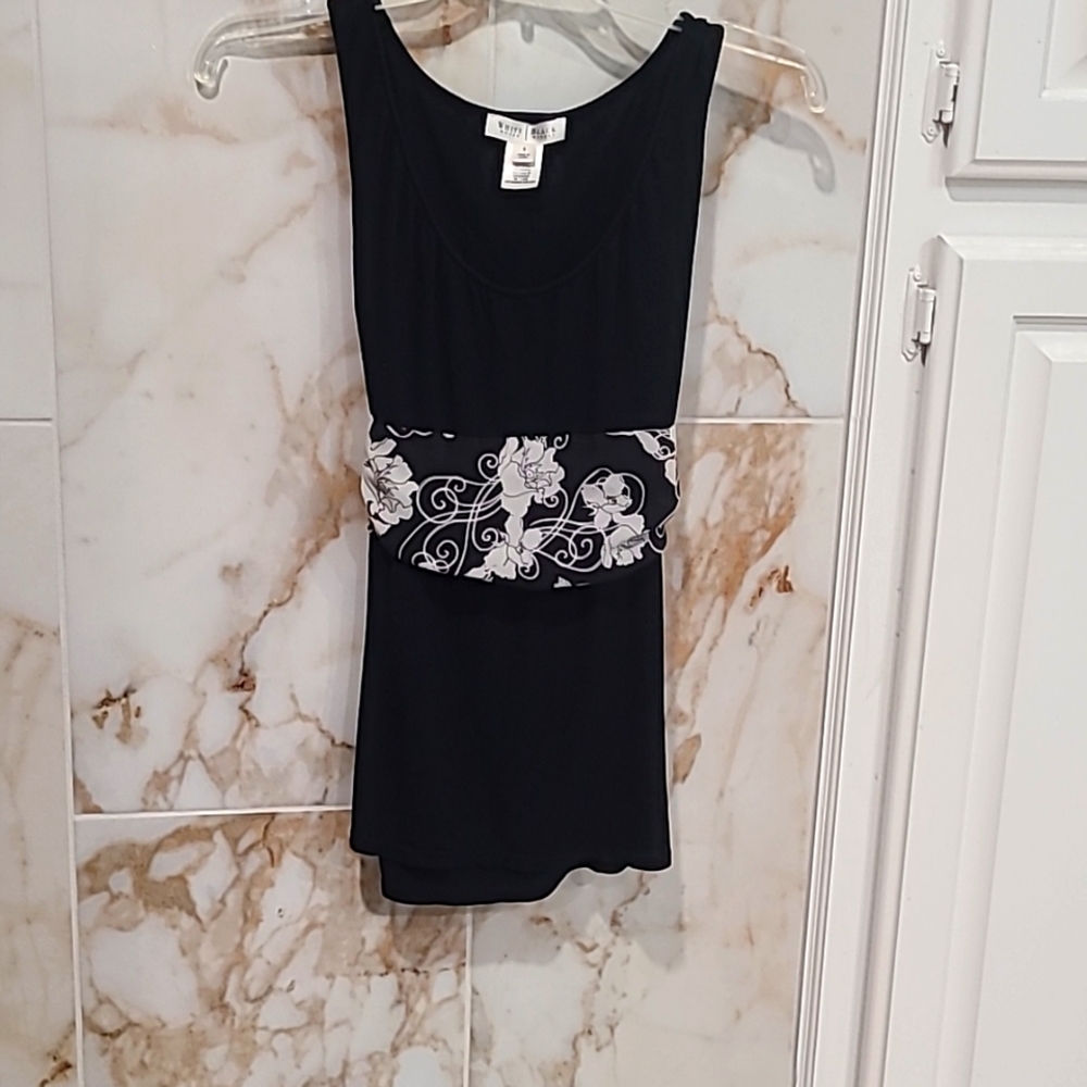 Black and white tank blouse Size S